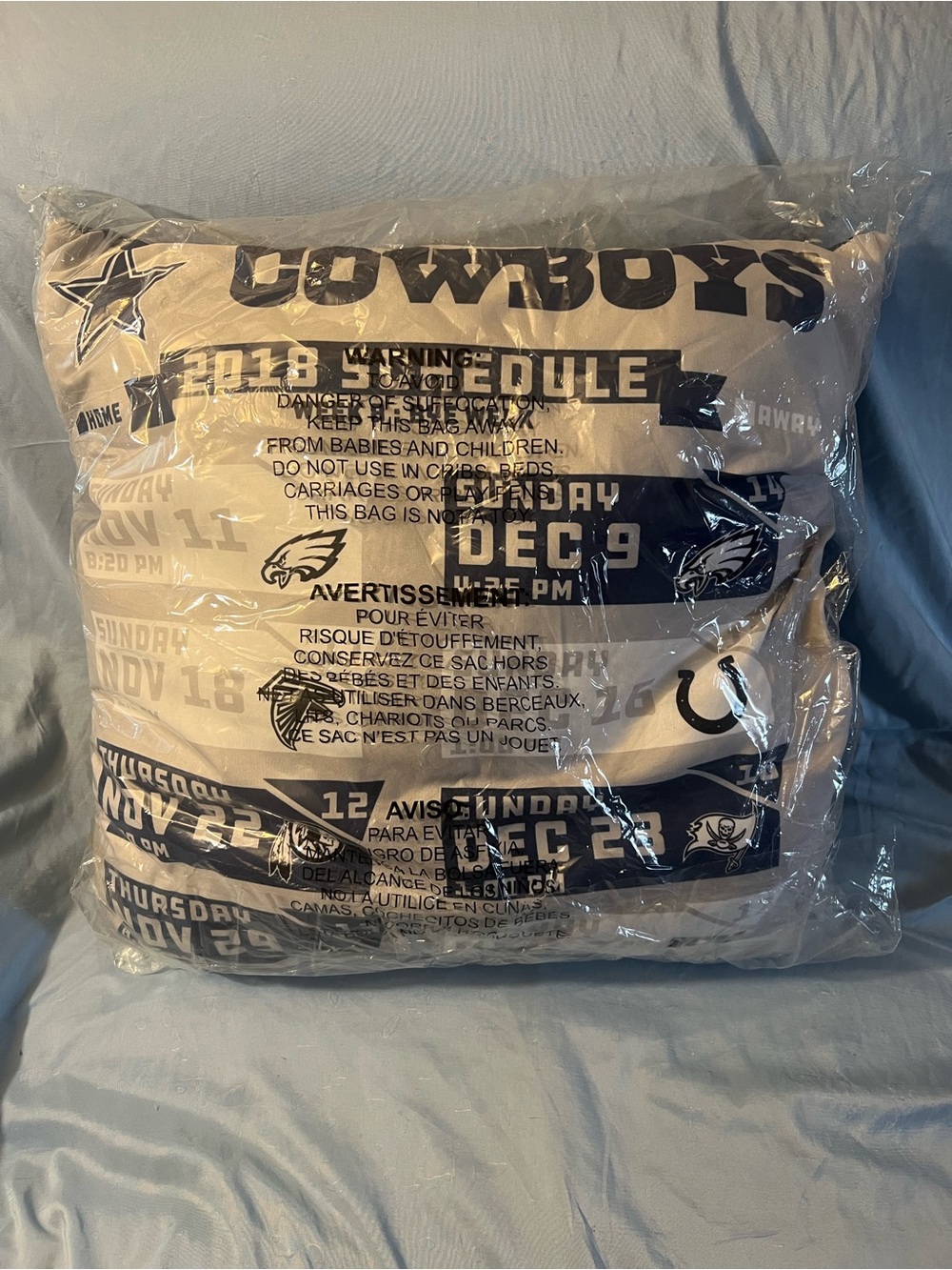 Dallas Cowboys Team Logo Throw Pillow - Navy and Gray